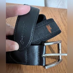 Johnnie-O Mens Shoreline Canvas Ribbon Stitched Leather Belt Size 30